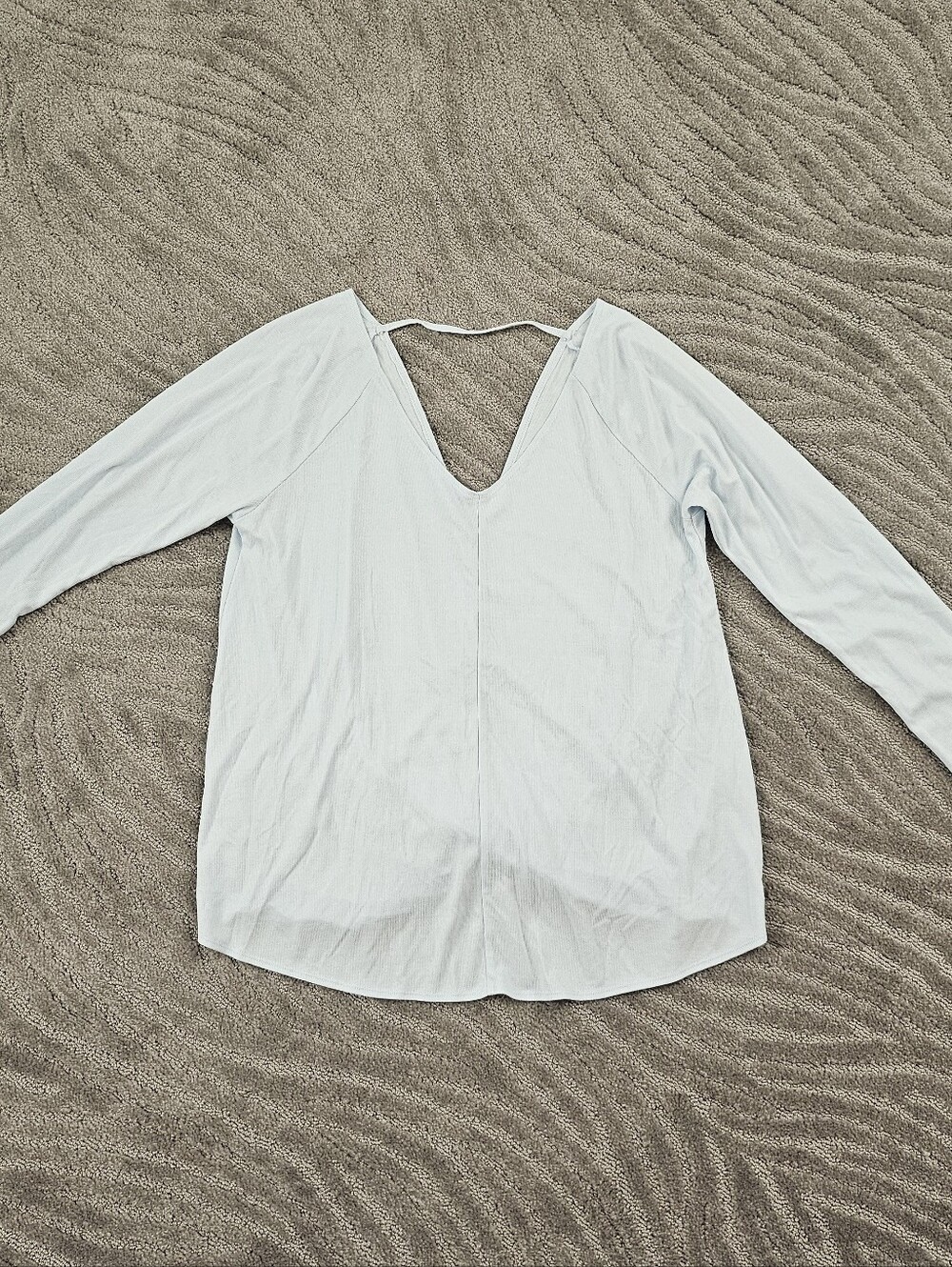 Abercrombie & Fitch Long Sleeve Sports Top Blouse Light Blue Size M Soft V-neck
